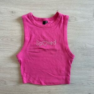 pink y2k tank rhinestones